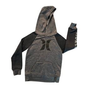 Hurley Boys 3T Grey Charcoal Raglan Pullover Hoodie Sweatshirt Logo (0939)